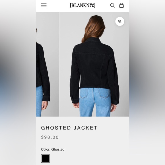 NWT [BLANKNYC] Ghosted Jacket raw hem black Denim Jean trucker Blank N.Y.C. Crop - Picture 10 of 10
